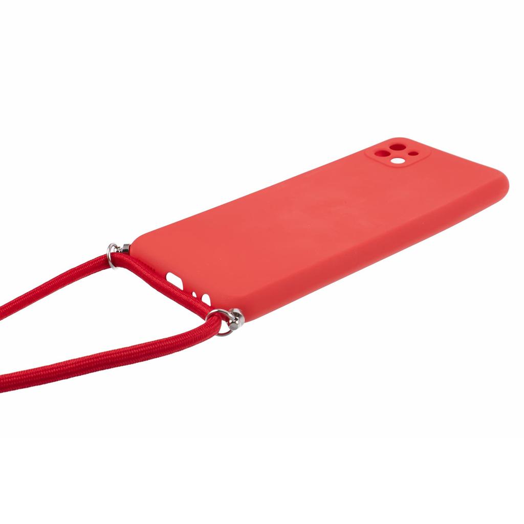 For Samsung Galaxy A22 5G (EU Version) Case Camera Protection TPU Phone Cover with Lanyard