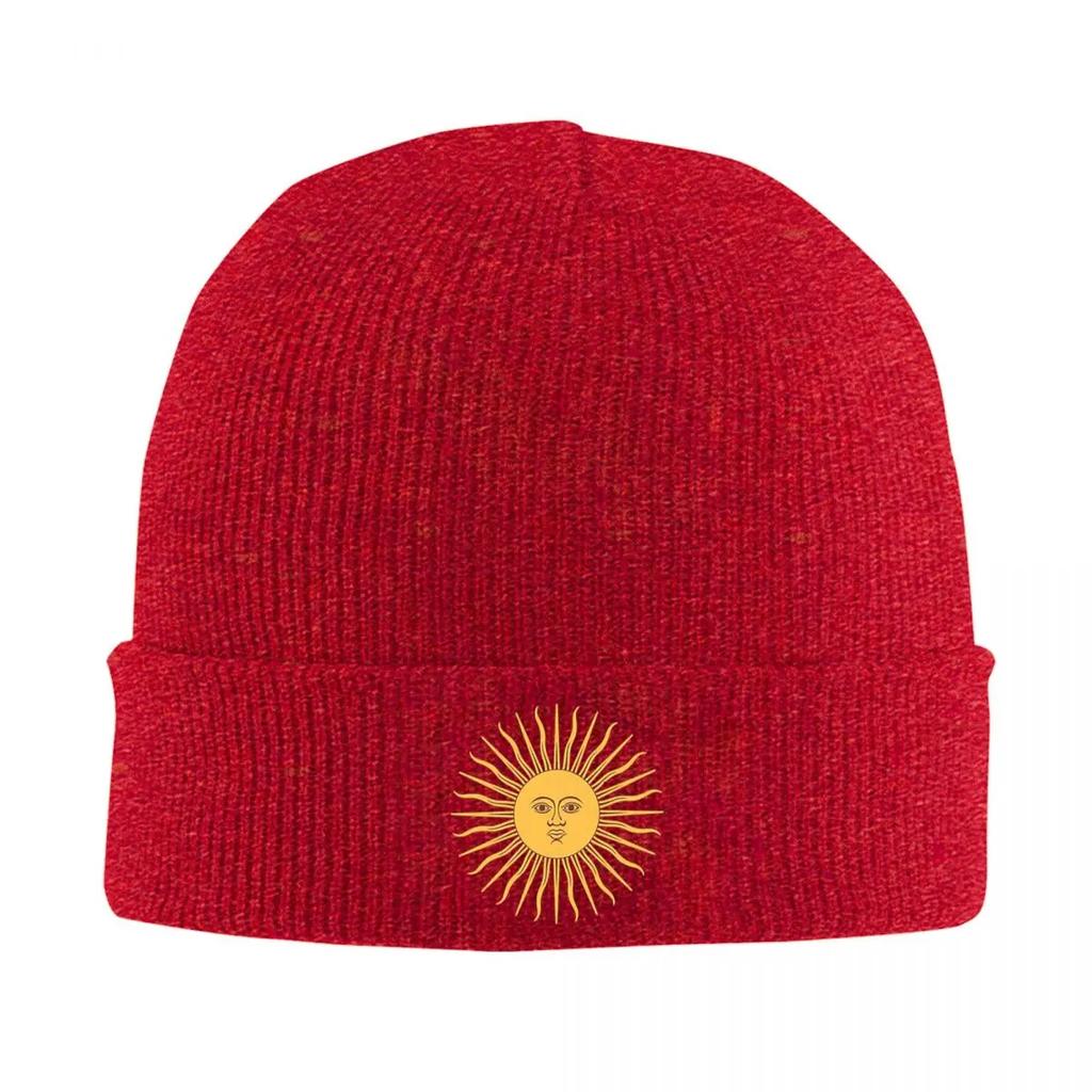 Sun Of May Flag Of Argentina Warm Knitted Cap Fashion Bonnet Hat Autumn Winter Outdoor Beanies Hats for Unisex Adult
