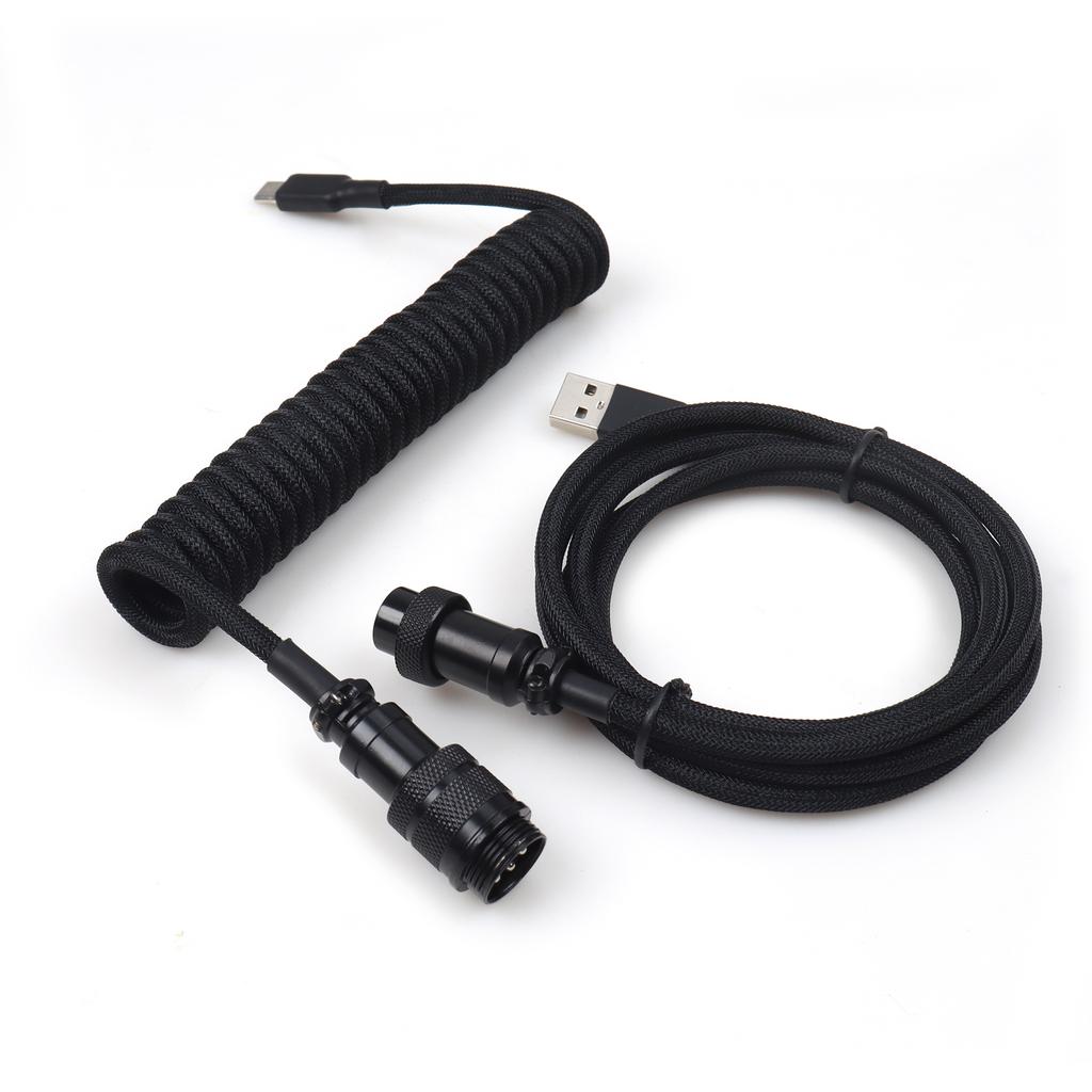Custom Coiled Type C Gx16 Usb Cable Aviator Cable Usb C Cable Braided for Mechanical Keyboard
