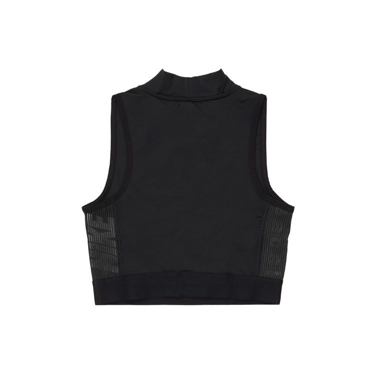 Nike X Sacai Collaborative Logo Color-Block Mock Neck Training Vest Women Tops Black CZ4694-010