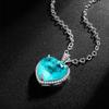 Jewelry Colored Treasure Retro Necklace Set With Imitation Paraiba Egg Heart 12 * 12 Pendant Necklace Female