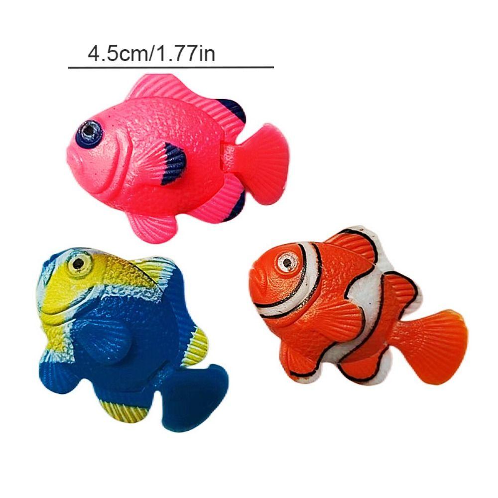 5pcs Decorative Artificial Clownfish Plastic Simulation Floating Fishes Random Color Simulation Ocean Tropical Fish