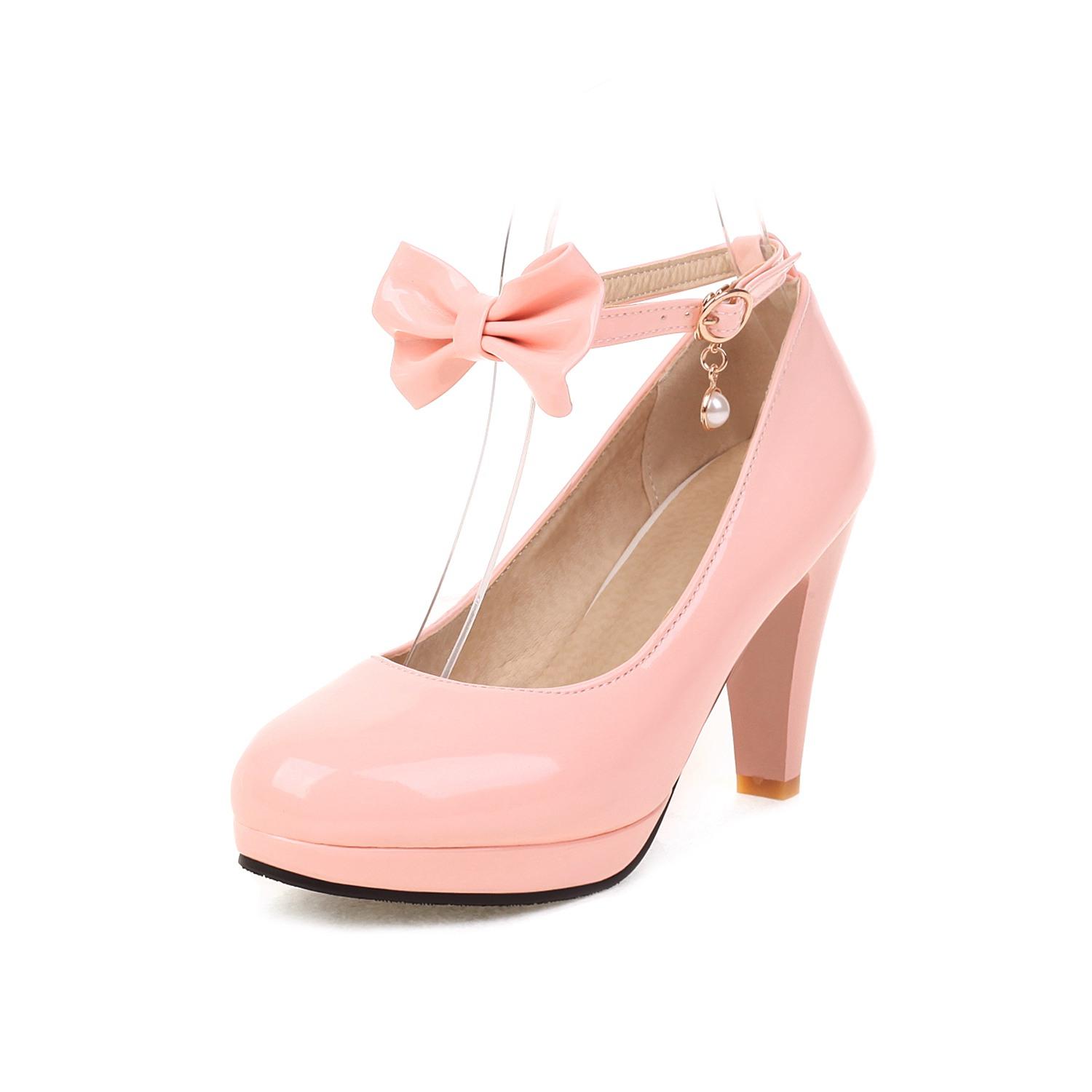 

Q/Жіночі туфлі на одному високому каблуці, весна/літо Нові елегантні та елегантні однотонні, світлі туфлі з низьким верхом 42 рожевий