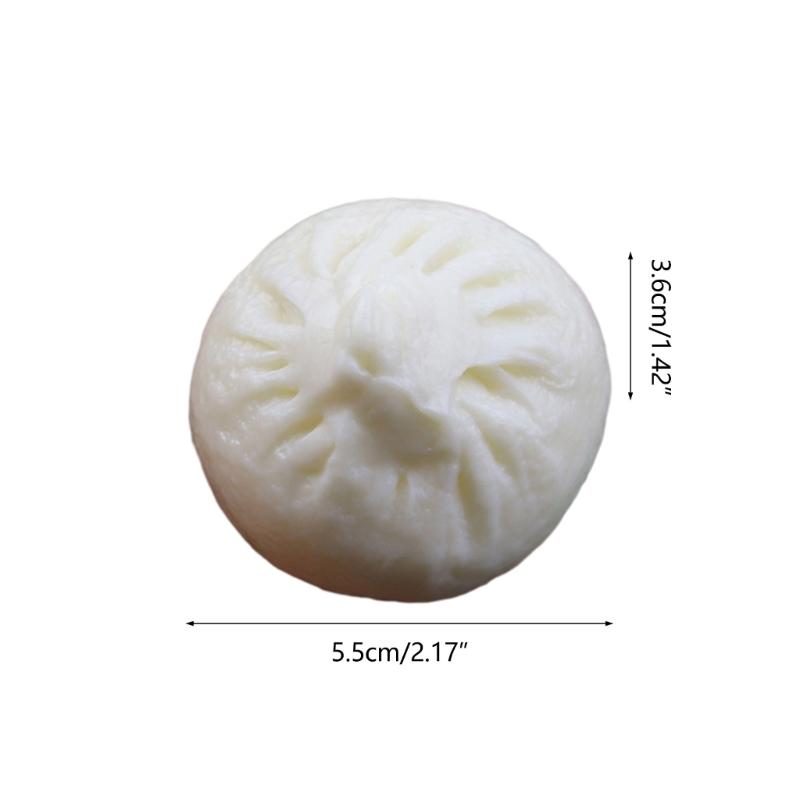 5.5cm Steamed Stuffed Buns Simulation Food Soft Decompress Fidgets Relieve Stress Toy for Adult Kids Kitchen Photo Props