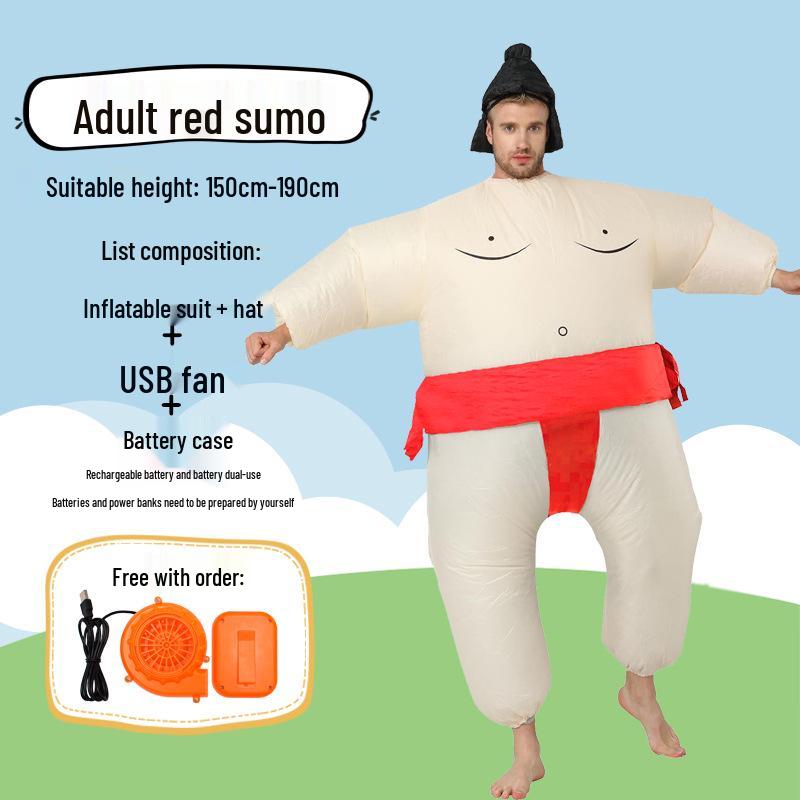 Inflatable Sumo Costume - Halloween Festival Prank for Large Adults