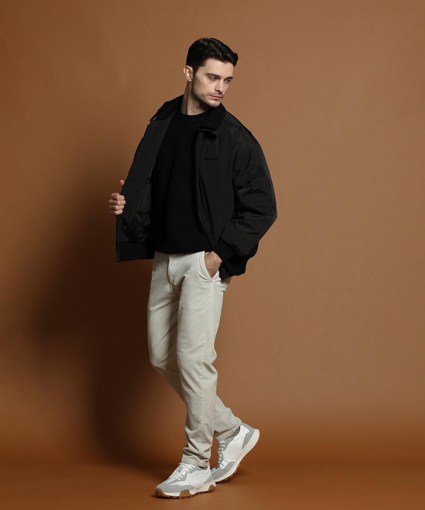 Panicale Black Duck Down Double Collar Blouson Jacket