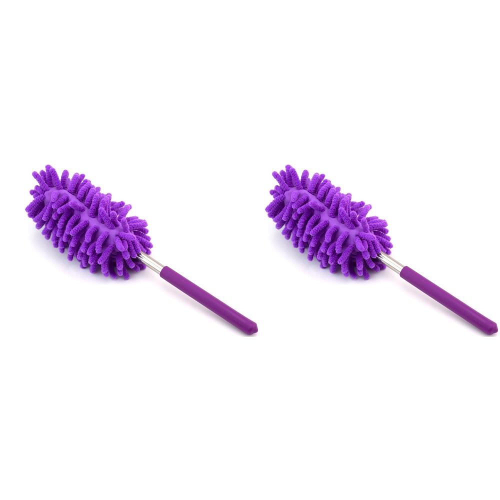 

2 Pieces Extendable Cleaning Duster Detachable Telescopic Dust Brush Dust Cleaner Furniture Dusting фіолетовий