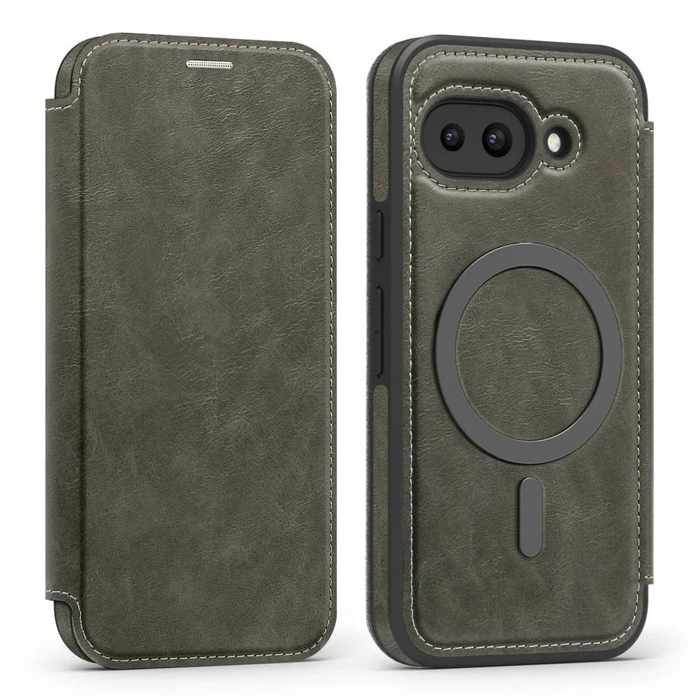RFID Blocking Wallet with Card Holder Electroplating for MagSafe Flip Leather Phone Case for Google Pixel 8 9 Pro XL 9A Cover