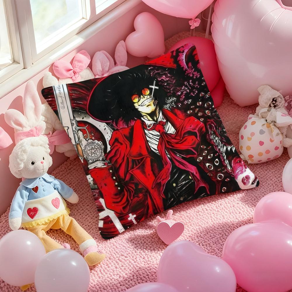 H-Hellsing U-Ultimate Anime Cushion Cover Pattern Printed Pillowcase for Living Room Sofa Cushion Cover & Bedroom Decor
