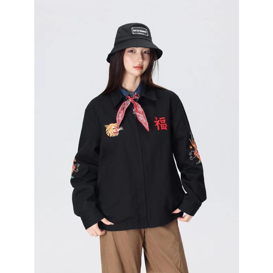 1960's Vietnam War Sukajan Vntage Tokyo Windbreaker Retro Bomber Work Tiger Japanese VIET-NAM Embroidery Map Souvenir Jacket Men
