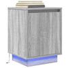 Nightstand with LED Lights Grey Sonoma 38 x 34 x 50 cm