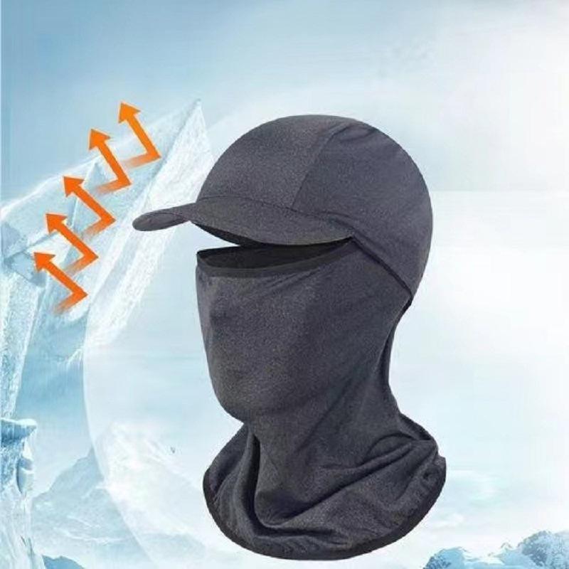 Sunscreen Face Cover Sun Hood Hat Uv Protection Ice Silk Headgear For Men Women Cycling Climbing Running Sunscreen Riding Hood