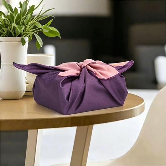 Furoshiki Reversible Stylish Large Size Wrapping Cloth, Solid Color, 90cm, Double-sided Dyeing, Four