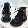 Kids' Genuine Leather Boots - 2025 New Autumn/Winter Velvet Lined Soft Sole Martin Boots for Girls and Boys