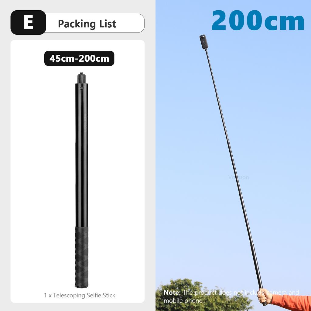 Vamson Invisible Selfie Stick for Insta360 X3 Rotating Time Handheld Tripod for Insta 360 ONE X2 ONE RS GoPro Accessories 7