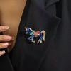Vintage Court Style Enamel Galloping War Horse Brooches Pins For Women Clothing Accessories Men Fashion Suit Lapel Corsage