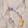 Mobile Phone Lanyard Graffiti Colored Bead Star Bracelet Women'S Short Wrist Pendant Universal Anti Loss Side Lanyard For Keys