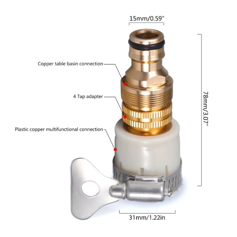 Tap Connector Universal Faucet Adapter Compatible For Kitchen Applicable Scenes Garden Garage Toilet Corrosion Resistant