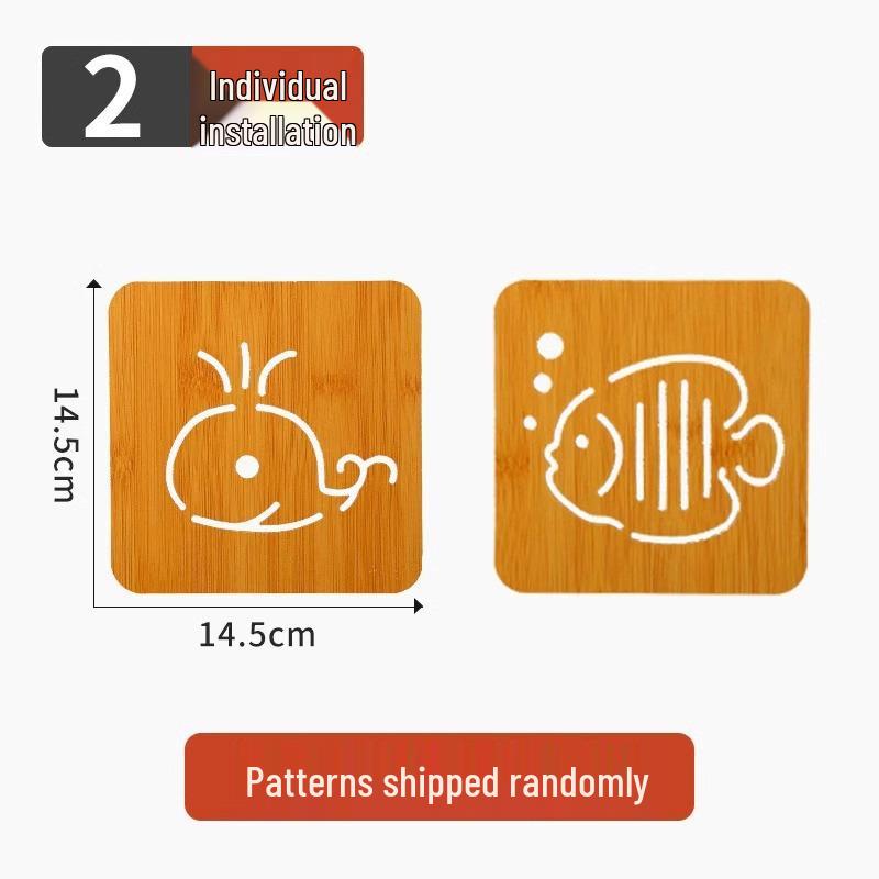 Cartoon Wooden Heat-Resistant Non-Slip Coaster and Placemat for Kitchenware