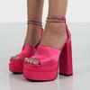 Women 'S Pumps High Heels Platform Sandals Sexy Dress Party Wedding Shoes Women Square Toe High Heel Crystal Female Sandal