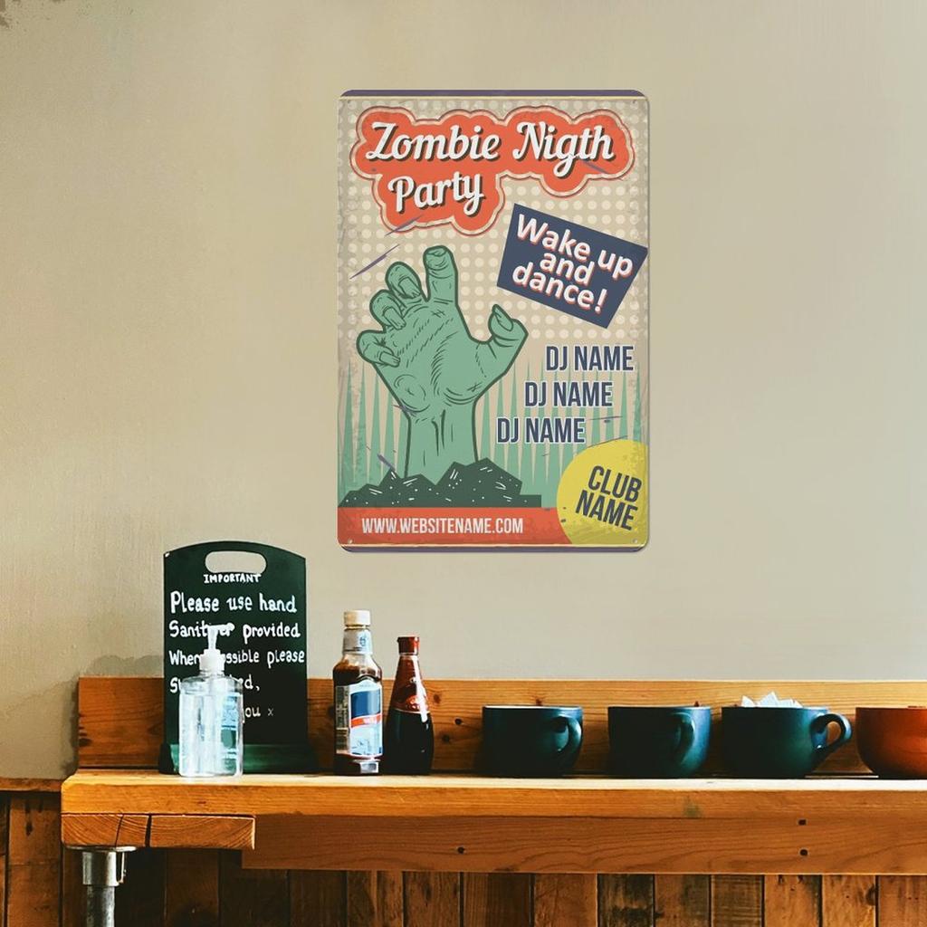 1 Pack Vintage Metal Tin Sign with Rusted Distressed Details for Home Wall Decor, Two Sizes 20x30cm or 30x40cm Available