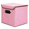 Square Folding Cotton Linen Clothing Storage Box Large Wardrobe Rectangle  Bin Organizer with Cover Portable Container