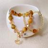Exquisite Double-Strand Golden Tiger Eye & Rutilated Quartz Bracelet for Women - Wear Solo as Beaded Bracelet or Bangle