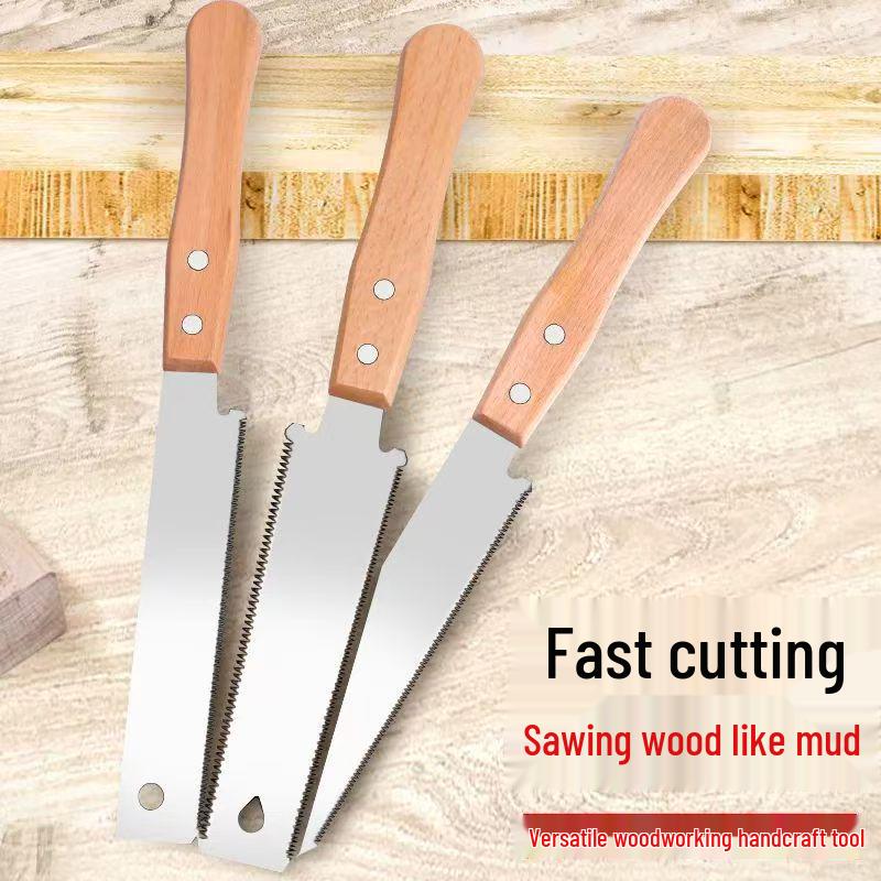 

Handheld Super Fine Woodworking Saw with Wooden Handle Pointed Fine Teeth
