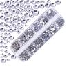 1 Set Round Nail Art Rhinestone Kit with Storage Box 12 Grids Flatback Rhinestone DIY Nail Design Crafting Decoration Fake Gems