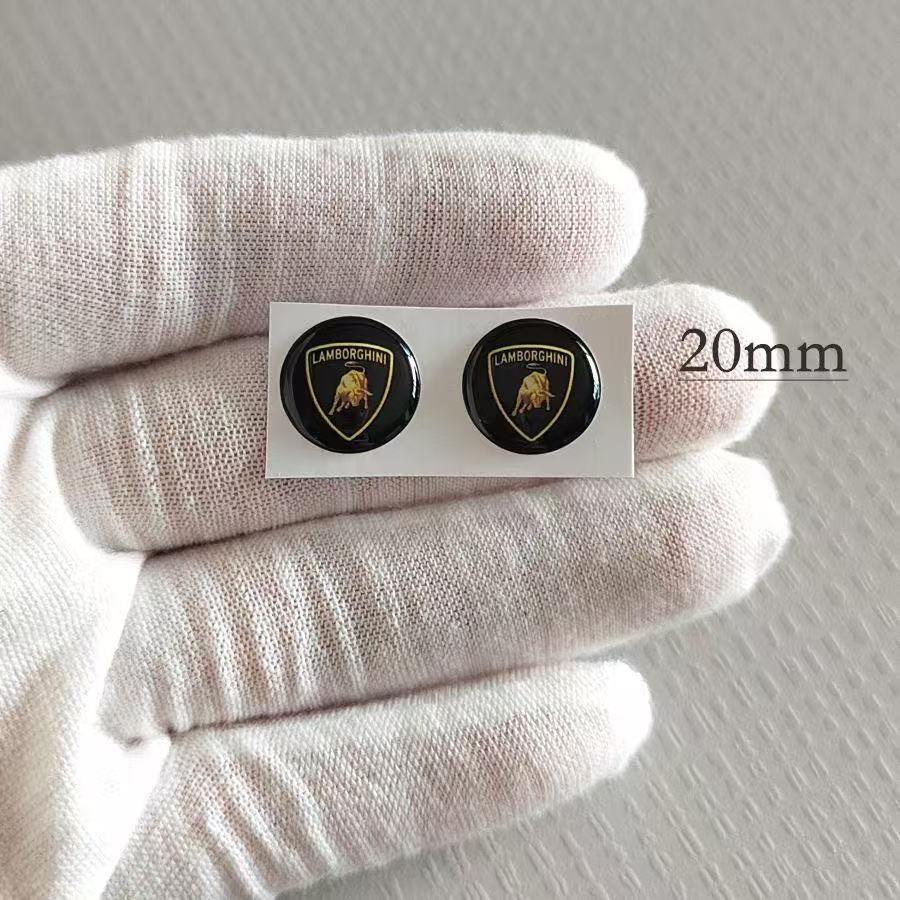 2/10pcs 11/14/20mm Car Keys Logo Sticker Interior Decoration Decal Accessories For Lamborghini Urus Huracan Aventador Premium PP49