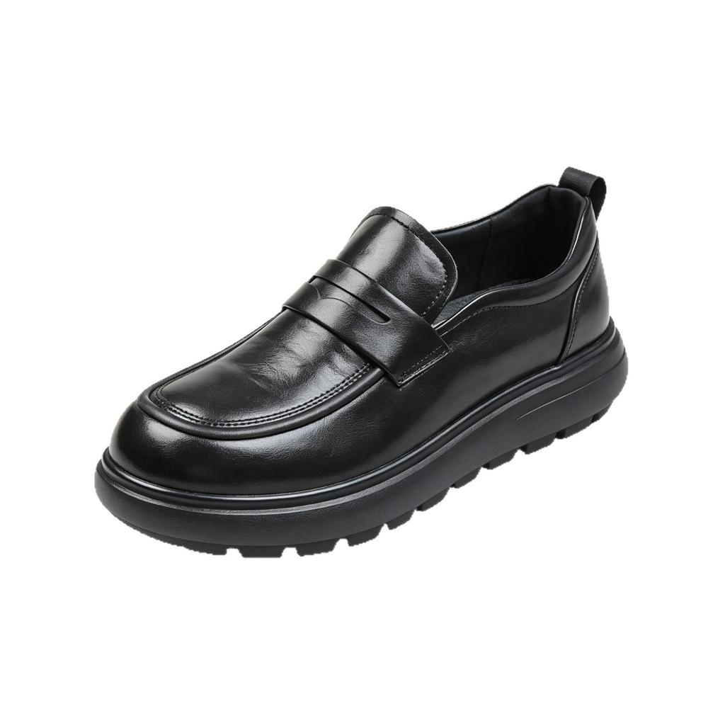 Leather shoes men's loafers platform work leather formal wear men's casual breathable men's shoes