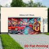 2D "Rock N Roll" 1950s Diner Themed Backdrop with Jukebox & Car