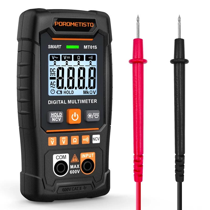 

MT01S Digital Multimeter Auto Range 4000 Counts 600V AC/DC Voltage Resistance Continuity Measurement Tester Smart Multimetro