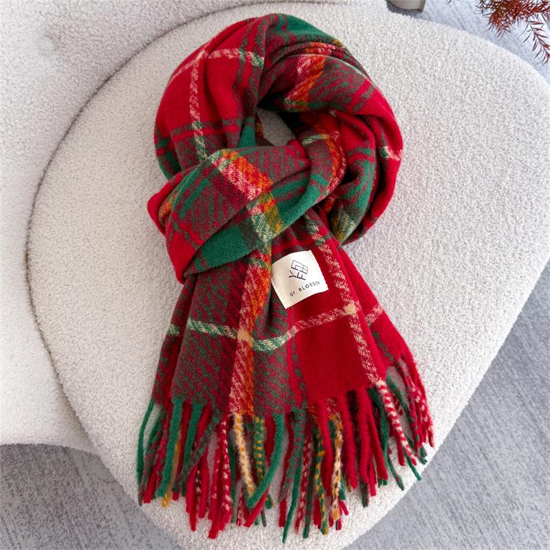 Luxury Women Winter Cashmere Scarf Solid Color Warm Pashmina Blanket Wraps Female Soft Bufanda Tassel Shawl Poncho Echarpe