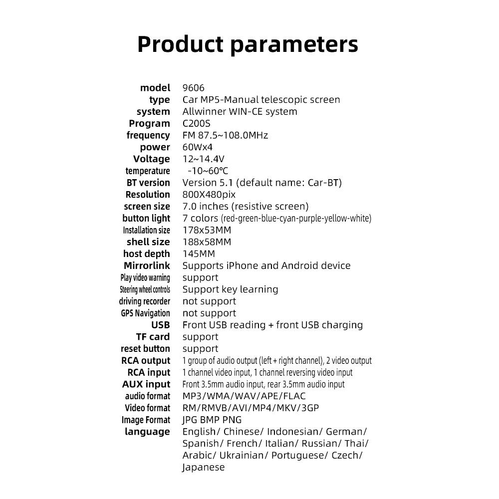 1Din Car Radio Multimedia MP5 Player, 7 inch Universal Navigation with Android Auto & Bluetooth, HD Screen USB TF FM Stereo