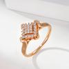Luxury Full Paved Natural Zircon Women'S Ring  Rose Gold Unique Design Bride Wedding Jewelry Best Gift For Girls