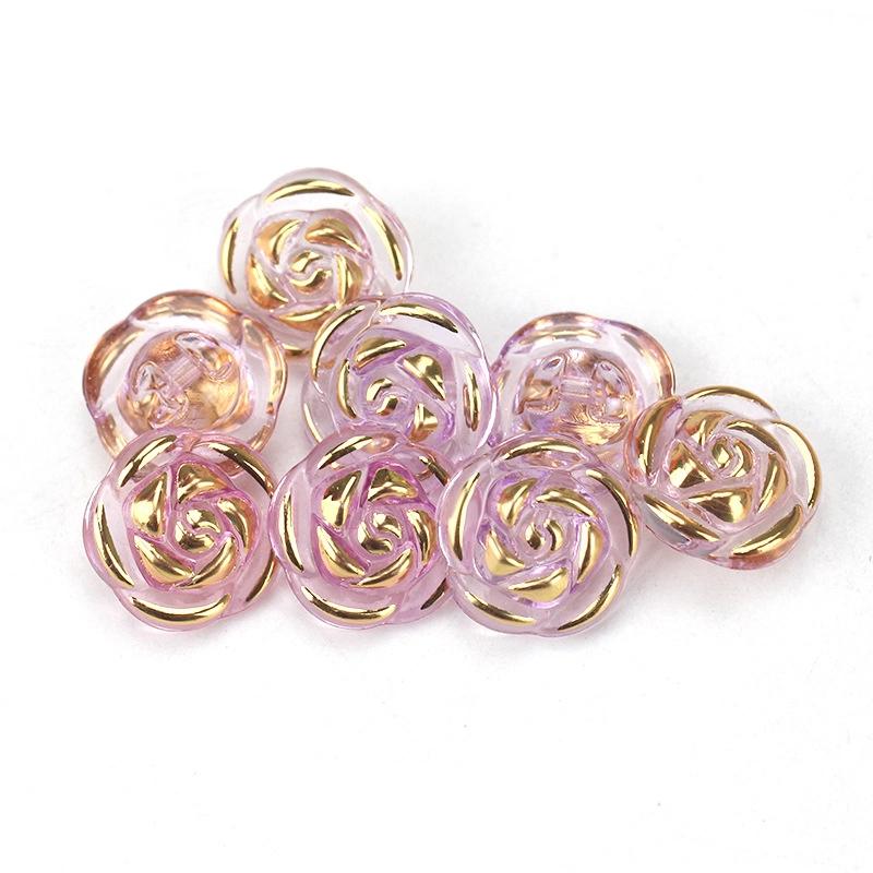 

30 шт. Акриловые пуговицы в виде цветка розы, пуговицы для рубашек и свитеров, швейные принадлежности, поделки своими руками светло-фиолетовый
