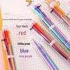 Japanese and Korean Multi-Color Push-Type Ballpoint Pen - Personality Colorful Red Pen