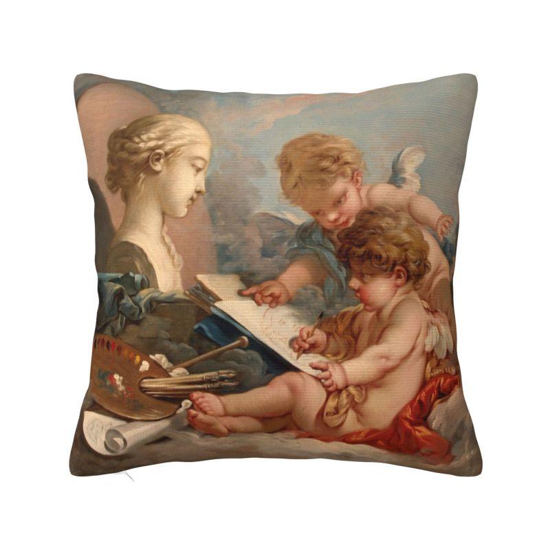 Aesthetic Renaissance Angel Cushion Cover Boucher Rococo Art Soft Nordic Pillow Decor Home