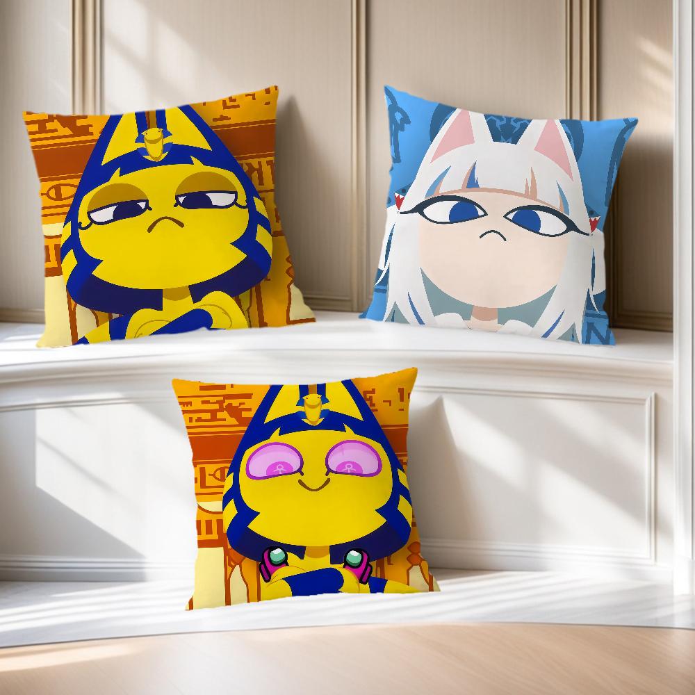 Zone Comfortable Soft Pillow C-Crossing Case Animal for Sofa Living Ankha Room Home Office Decor Protective Covers GAME S-snooty