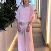Women's Boho Cap Sleeve Lace Trim V Neck Tops 2026 Summer Casual Loose Beach Vacation Tee Shirts Blouse