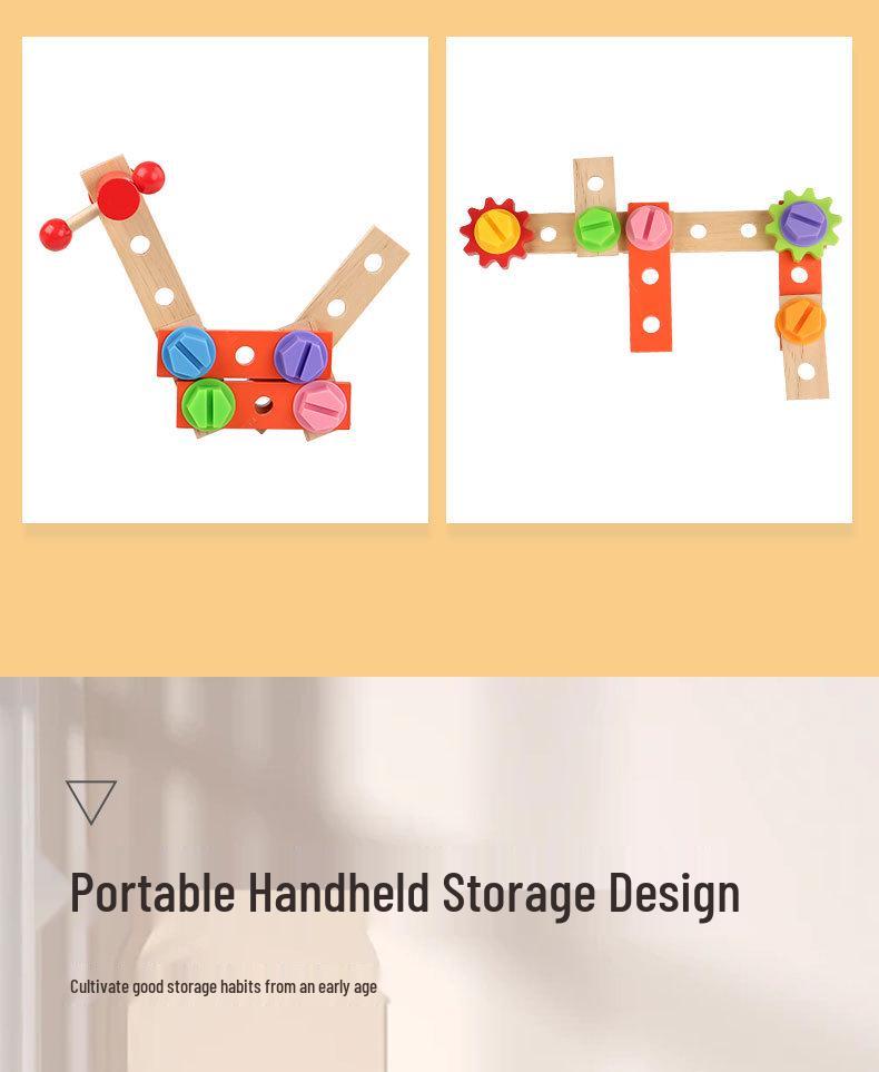 Children's Wooden Tool & Car Assembly Set