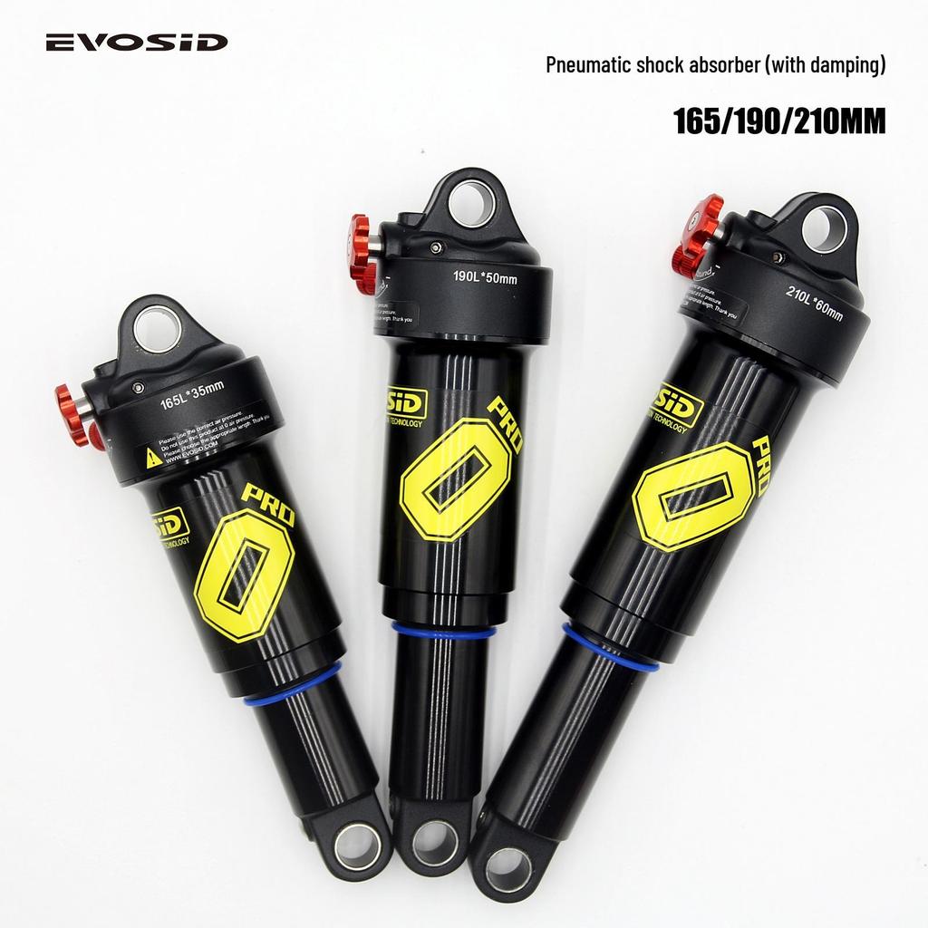 EVOSID Air Pressure Rear Shock Absorber for Mountain Bikes, Damping Suspension, 165/190/210MM