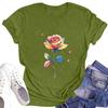 Women's Round Neck Casual Printed Short-sleeved T-shirt Top