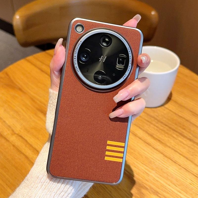 Étui d'objectif protecteur surélevé à bords gris en cuir vintage à tapoter pour OPPO Find X8 Ultra X8s Plus X8 Pro Housse de protection