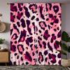 Rosa Leopardenmuster Vorhänge, Schlaufen-Vorhänge, Weihnachtsdekorationen, Tägliche Heimdekorationen, Zimmerdekorationen