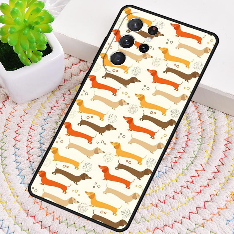 Cartoon Dachshund Sausage Dog Phone Case for Samsung Galaxy note 10 pro S26 Ultra S23 S24 FE S25 S21 S22 PLUS shockproof Cove