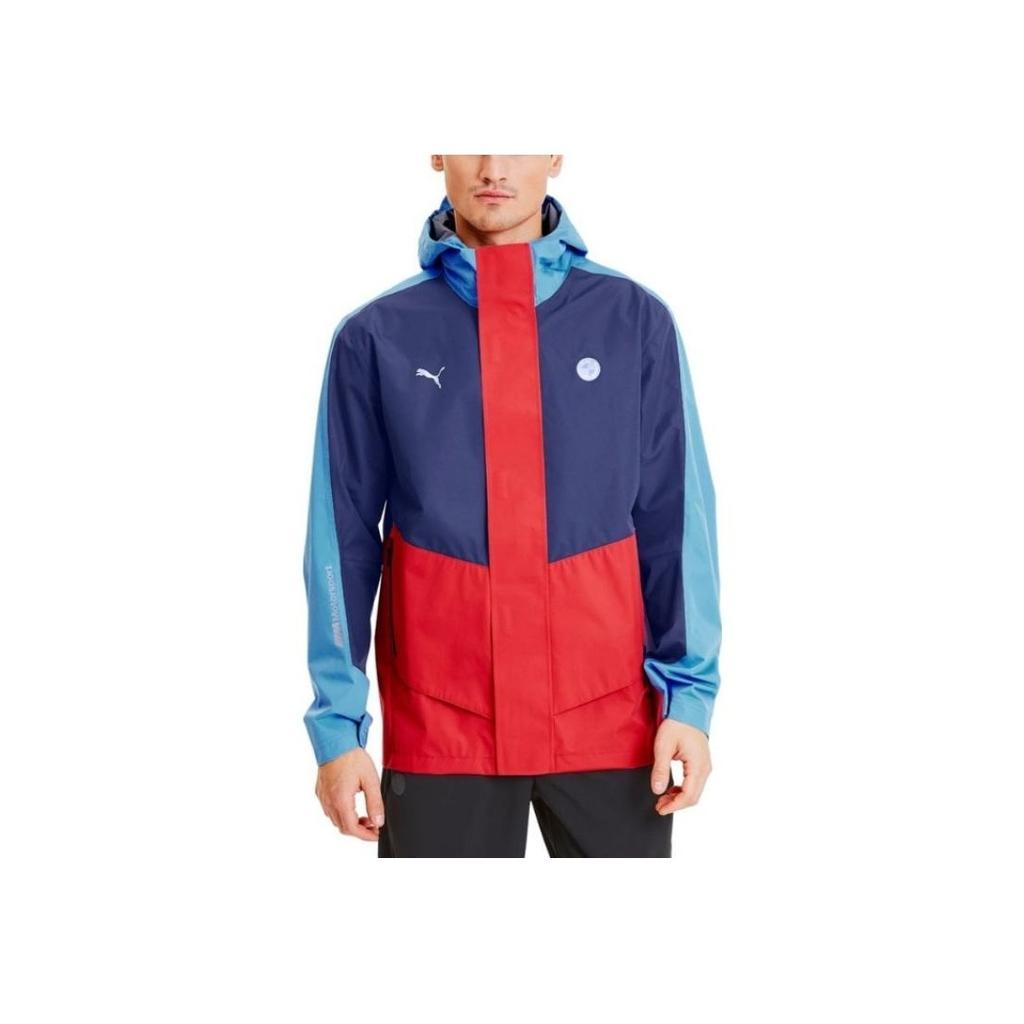 PUMA Color Block Logo Print Casual Hooded Zip Long Sleeve Jacket Men jackets Blue 596083-04