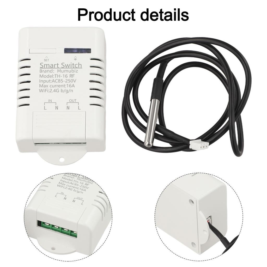 16A Smart Thermostat for For energy Monitoring with RF433 Technology and Mobile App Support for Real Time Temperature Control