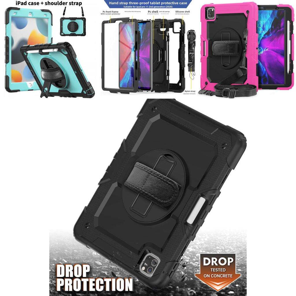 For Ipad Air 11 Shockproof Silicone Case With Adjustable Pc Stand For Heavyduty Protection